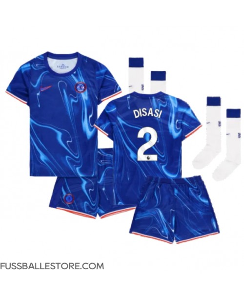 Günstige Chelsea Axel Disasi #2 Heimtrikotsatz Kinder 2024-25 Kurzarm (+ Kurze Hosen)
